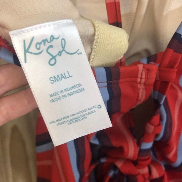 KONA Sol Lace-Up Back one piece swimsuit  Sz small - Picture 5 of 5